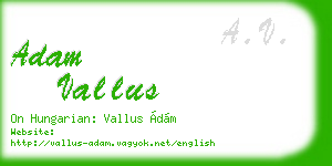 adam vallus business card