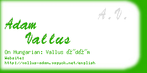 adam vallus business card